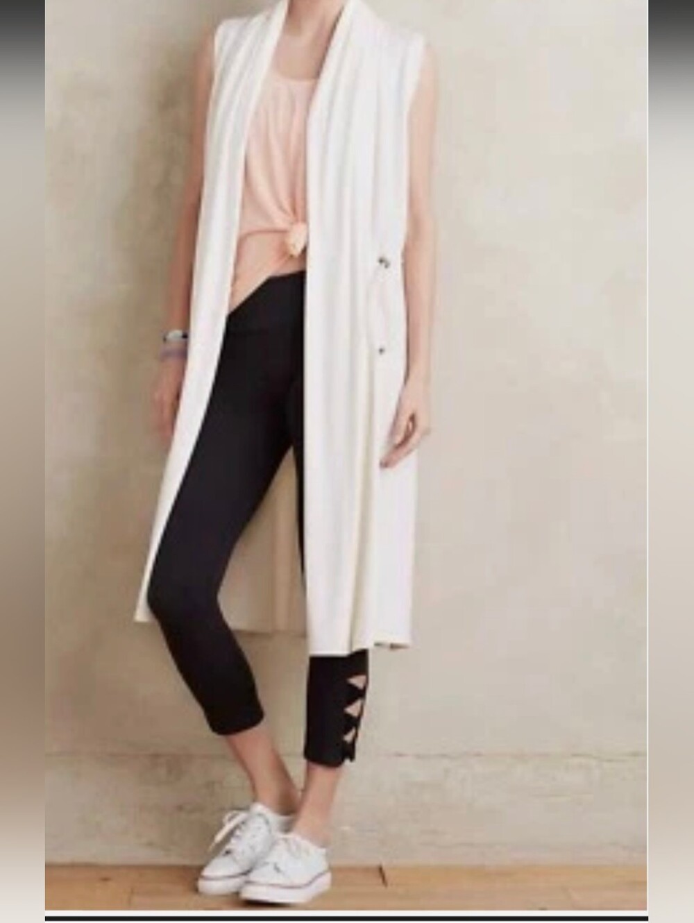 ANTHROPOLOGIE Saturday Sunday Avasa Duster Vest Ivory Medium